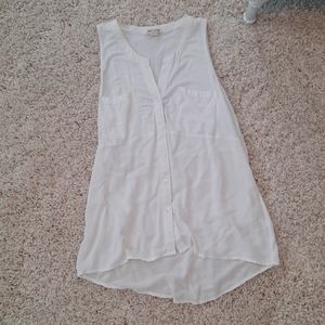 White button down tank top